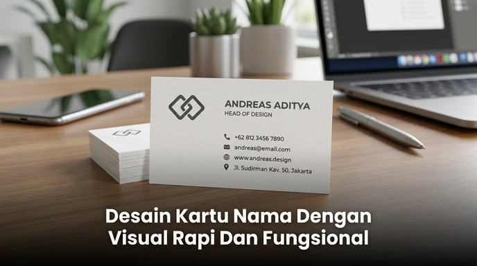 Desain Kartu Nama Dengan Visual Rapi Dan Fungsional